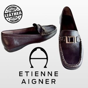 Etienne Aigner Women's Prism Leather Moccasin Loafer (7.5)